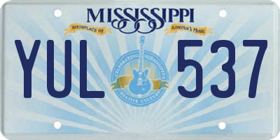 MS license plate YUL537