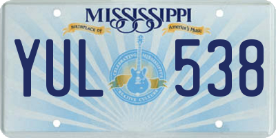 MS license plate YUL538