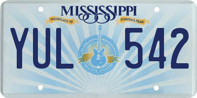 MS license plate YUL542