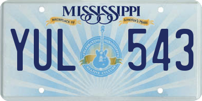 MS license plate YUL543