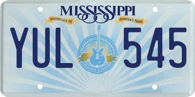 MS license plate YUL545