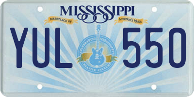 MS license plate YUL550