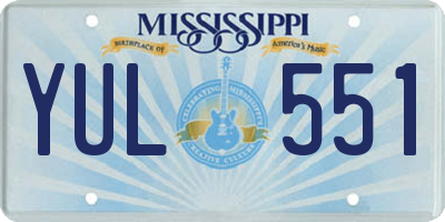 MS license plate YUL551