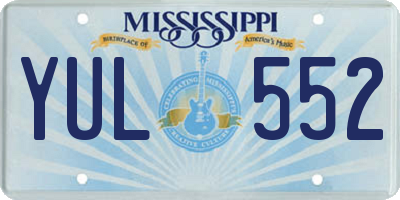 MS license plate YUL552