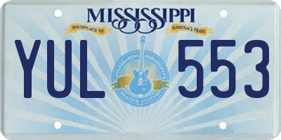 MS license plate YUL553