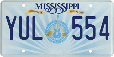 MS license plate YUL554