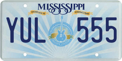 MS license plate YUL555