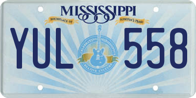 MS license plate YUL558