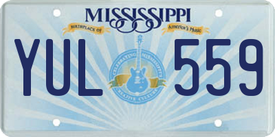 MS license plate YUL559