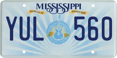 MS license plate YUL560