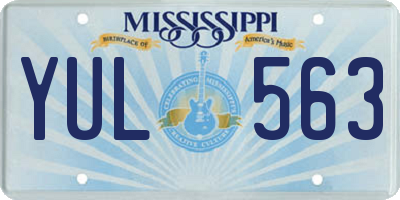MS license plate YUL563