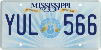 MS license plate YUL566