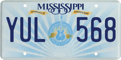 MS license plate YUL568