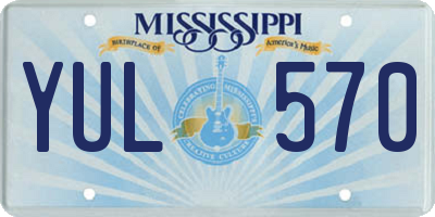MS license plate YUL570