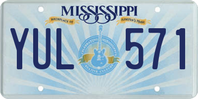 MS license plate YUL571
