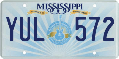 MS license plate YUL572