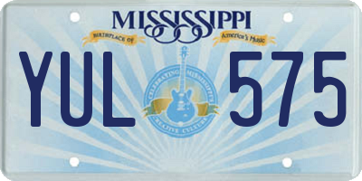 MS license plate YUL575