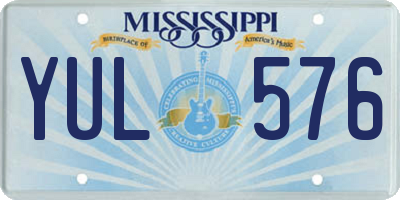 MS license plate YUL576