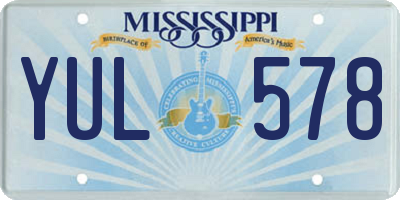 MS license plate YUL578