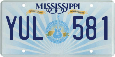 MS license plate YUL581