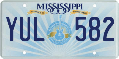 MS license plate YUL582