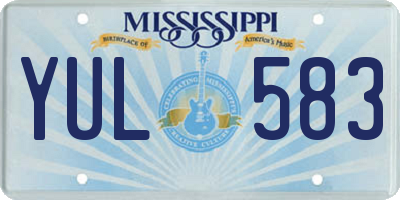MS license plate YUL583