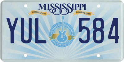 MS license plate YUL584