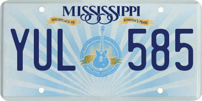 MS license plate YUL585