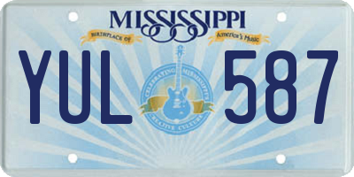 MS license plate YUL587