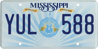MS license plate YUL588