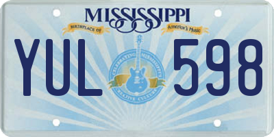 MS license plate YUL598