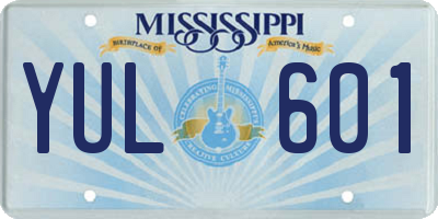 MS license plate YUL601