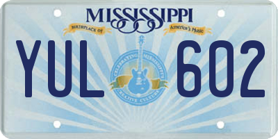 MS license plate YUL602