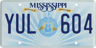 MS license plate YUL604