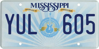 MS license plate YUL605