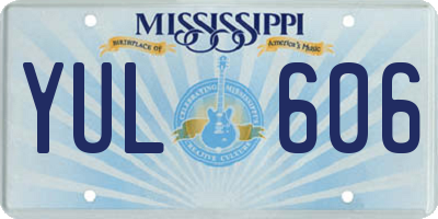 MS license plate YUL606