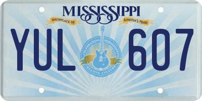 MS license plate YUL607