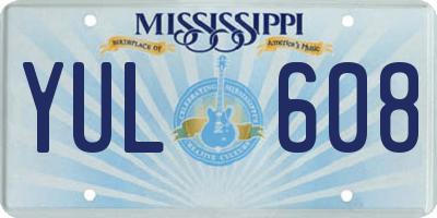 MS license plate YUL608
