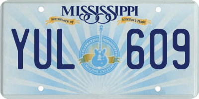 MS license plate YUL609