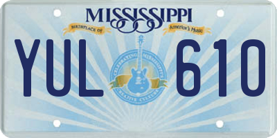 MS license plate YUL610