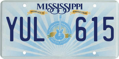 MS license plate YUL615