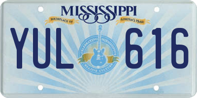 MS license plate YUL616