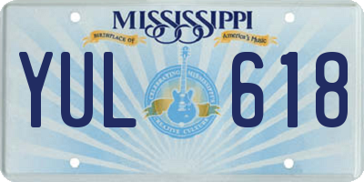 MS license plate YUL618