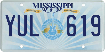 MS license plate YUL619