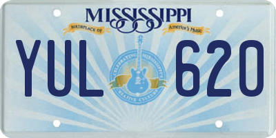 MS license plate YUL620