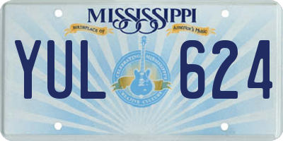 MS license plate YUL624