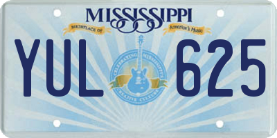 MS license plate YUL625