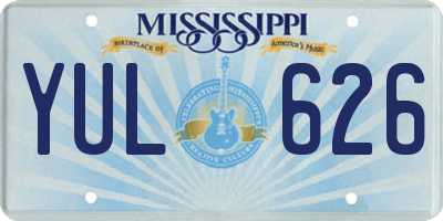 MS license plate YUL626