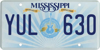 MS license plate YUL630