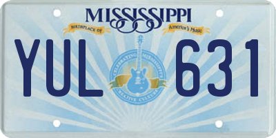 MS license plate YUL631